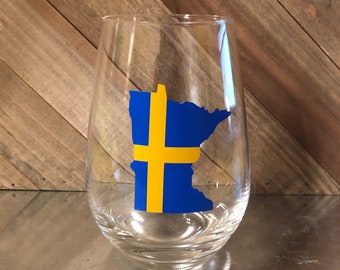MN - Swedish Roots Wine Glass