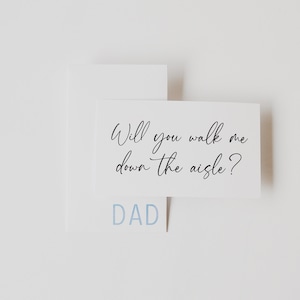 Voulez-vous me promener dans l'allée carte, Walk Me Down The Aisle Proposition, carte de mariage, carte pour papa, carte pour beau-père, carte pour frère
