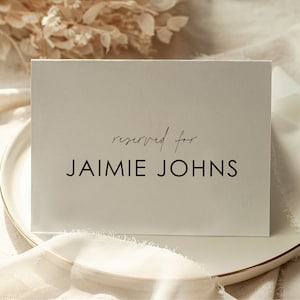 Signe réservé, signe réservé plié, signes de table de mariage réservés, signe de table blanc autoportant plié, cartes de tente pliées
