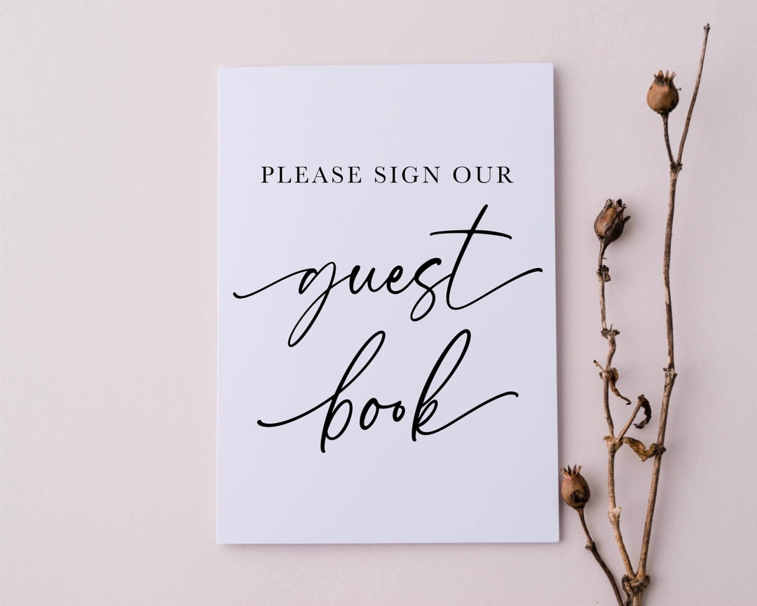Guest Please Sign In Please Sign Our Guest Book Sign, Wedding Printable (8x10 PDF) - Etsy