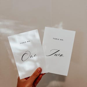 Table Numbers, Wedding Table Numbers, Number Cards, Simple Table Numbers, Modern Table Numbers