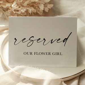 Reserved Sign, Folded Reserved Sign, Reserved Wedding Table Signs, Folded Freestanding White Table Sign, Folded Tent Cards