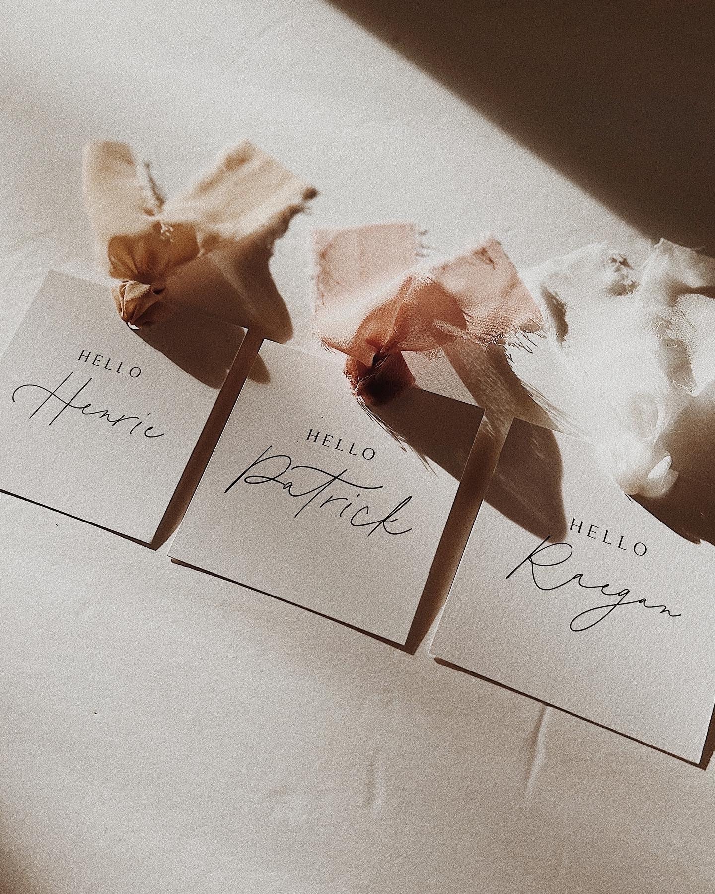 Ribbon Place Cards Printed Place Card Wedding Name Card Etsy