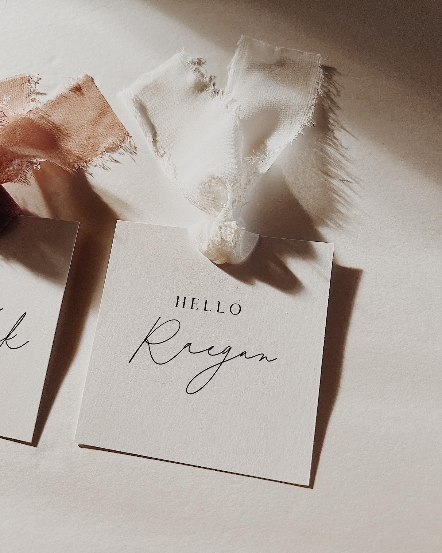 Ribbon Place Cards Printed Place Card Wedding Name Card Etsy