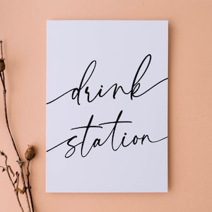 Drink Station Sign, Wedding Drinks Bar Signage, Party Bar Signs Printable, Beverages Table Decoration Signage, Drink Sign, 8X10 Download