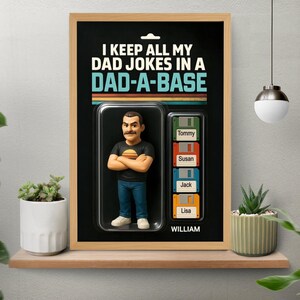 お父さんへの父の日ギフト、お父さんのジョークを全部詰め込んだ「Dad-a-base」ポスター、最高のお父さん、子供たちからのお父さんへのプレゼント、父の日