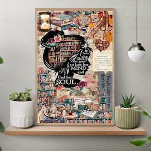 Unframed Just A Girl Who Loves Books Poster, Bibliophile Love Reading Art, Book Lover Gift, Bookworm Wall Art, Book Lover Home Decor