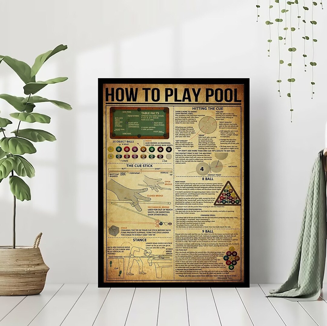 Billiard Knowledge Vintage Poster Knowledge Poster Billiard Etsy