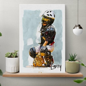 Unframed Custom Baseball Player Paiting Portrait Poster, Custom Sketch Painting From Photo, Gift for Baseball Player,Baseball Player Picture