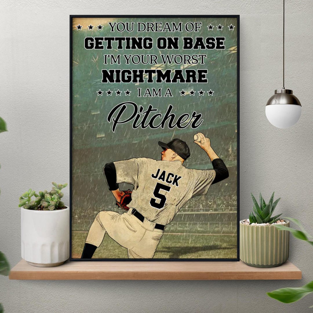 Personalized Baseball Player Poster, Baseball Gifts, Baseball Poster ...