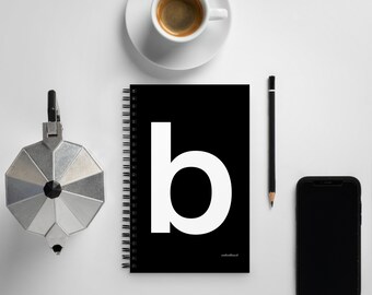 Letter spiral notebook - ‘b’ - black