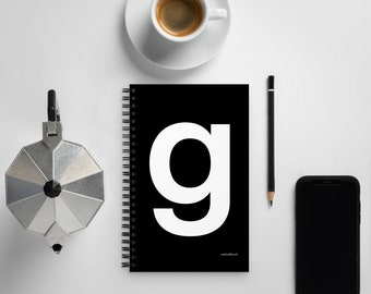 Letter spiral notebook - ‘g’ - black