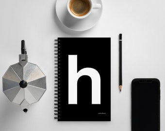 Letter spiral notebook - ‘h’ - black