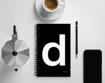 Letter spiral notebook - ‘d’ - black