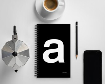 Letter spiral notebook - ‘a’ - black