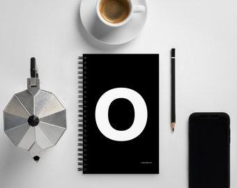 Letter spiral notebook - ‘o’ - black