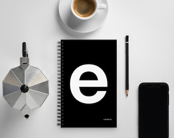 Letter spiral notebook - ‘e’ - black