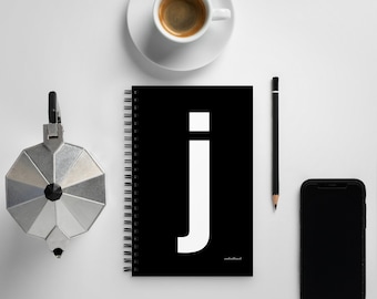 Letter spiral notebook - ‘j’ - black