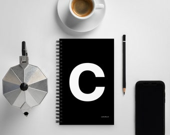 Letter spiral notebook - ‘c’ - black