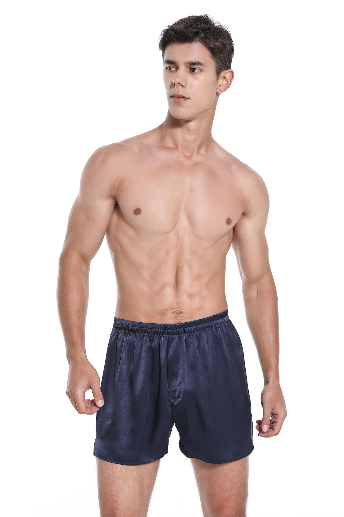 Men's Black Mulberry Silk Boxer Shorts with button fly main image 0