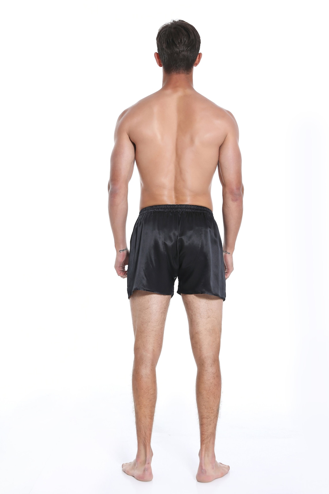 19mm MEN 100 Mulberry Silk Boxer Shorts Black Etsy