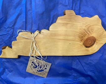 tobacco stick cutting board Kentucky Shaped Cutting Board-made From Tobacco Sticks / Cheese Board /  Tobacco Farming / Burley / Farmhouse / Kentucky Gift/ Cocktail