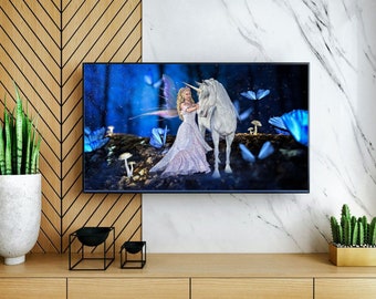 Samsung Frame TV Art | Fantasy Art Digital Download, Fantasy Art Fairies, Fantasy Art Poster, Fantasy Art Unicorn, 2 Fantasy Art  Frame TV