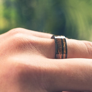 Wood Ring, Tungsten Carbide Ring, Mens Wood Ring, wooden ring, Wood, wooden rings, wedding band, Wood rings for men, Wood Inlay ring whisky