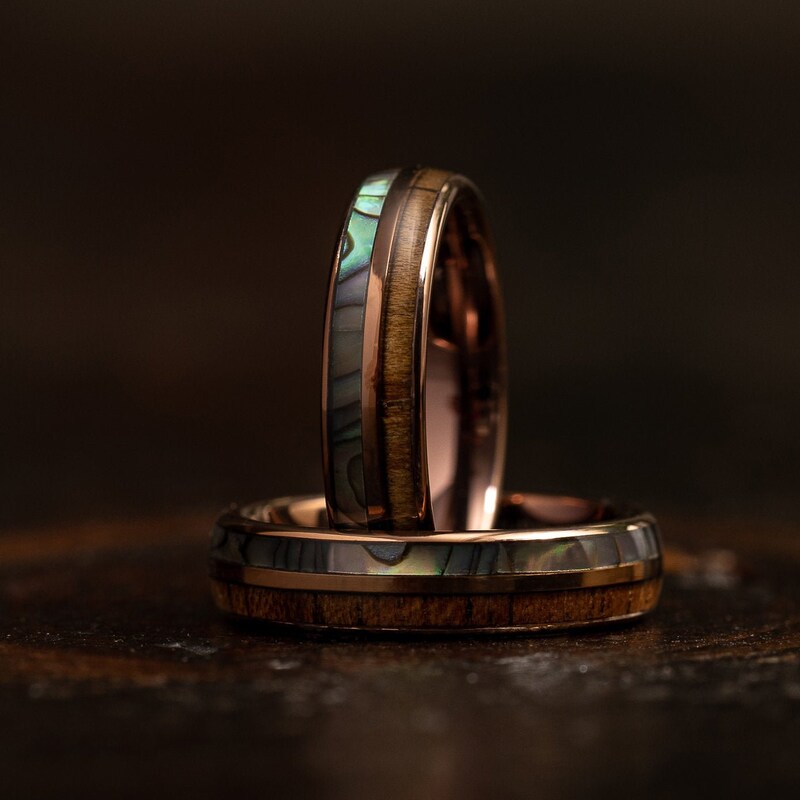 Abalone Wedding Ring Etsy