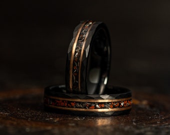 Handmade Damascus Steel Dual lines Dome Engagement/Wedding Ring Unisex 1pc 2432 