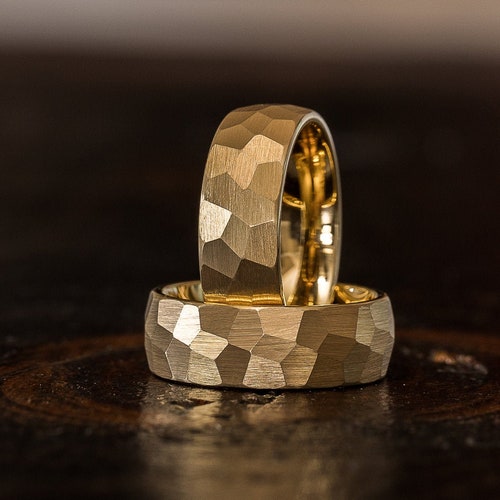 White Gold Mens Wedding Ring Brushed Tungsten Carbide Band Etsy