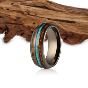 Tungsten Wedding Band Whiskey Barrel Wood Wedding Ring Mens - Etsy