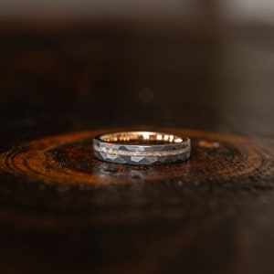 Womens Opal wedding Ring, Womens opal ring, Fire opal ring, womens Wedding Band, Black Ring, tungsten Ring, Wedding Band, wgt image 3