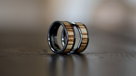 Black Wood Ring Wooden Ring for Men Tungsten Carbide Ring - Etsy