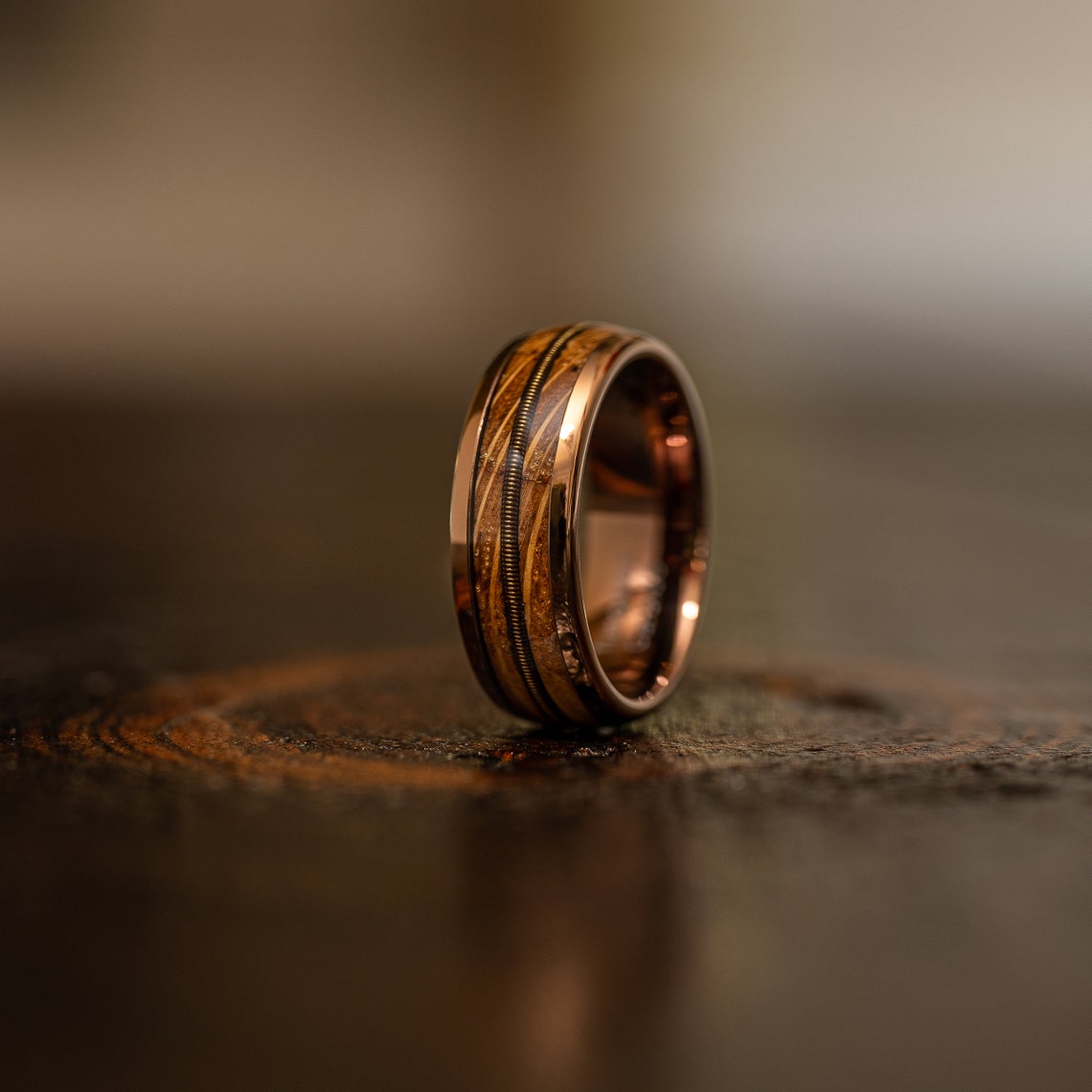 Guitar String Ring With Whiskey Barrel Guitar String Ring Etsy Canada