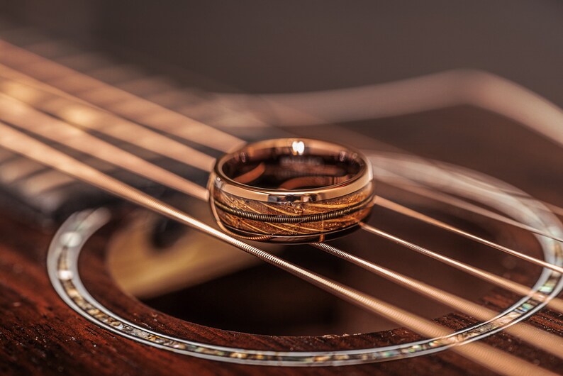 Guitar String Ring With Whiskey Barrel Guitar String Ring Etsy Canada