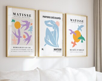 Matisse Print Set of 3: Abstract Art, Bird & Body Prints (Digital Download)