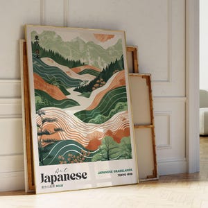 Praterie giapponesi, arte murale giapponese, poster giapponese, stampe giapponesi, arte murale Japandi, arte murale Zen, stampe autunnali