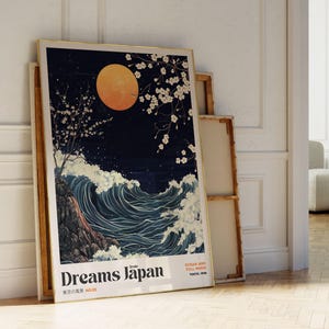 Japanese Poster, Japanese Wall Art, Japanese Prints, Japanese Ocean, The Great Wave, Sunset Landscape, Ocean Japandi Wall Art, Sea Prints