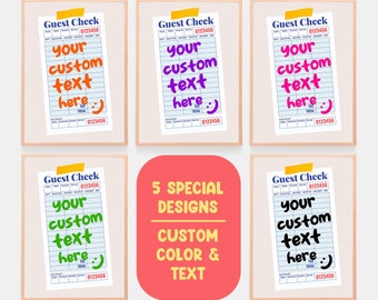 Custom Guest Check Poster: Preppy Dorm Decor (Digital Download)