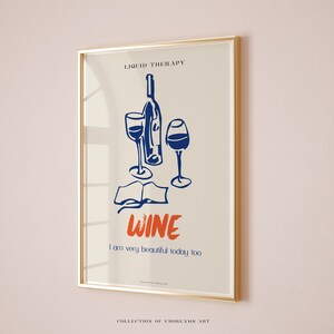 Wine Poster, Wine Print, Wine Therapy, Bar Cart Decor, Bar Cart Print, Bar Cart Art,  Drinks Print, Alcohol Prints, Wine Lover Gift Wine Art