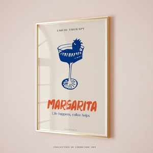 Margarita Cocktail Poster, Bar Cart Decor, Bar Cart Print, Bar Cart Art, Signature drink, Alcohol Prints, Margarita Poster Classic Cocktails