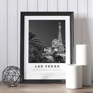 Impresión en blanco y negro de Las Vegas, póster de Las Vegas, impresiones de EE. UU., arte mural de Las Vegas, paisaje de Las Vegas, fotografía de Las Vegas, fotografía de Nevada