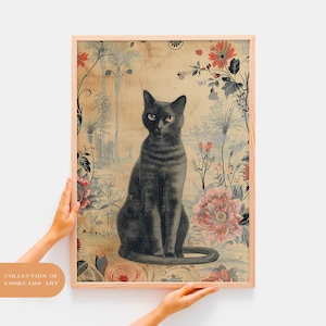 Black Cat Sunday Lounge Print - Art Illustration - Cat