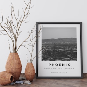 Phoenix Print Schwarzweiß Phoenix Poster, USA Druck, Phoenix Wandkunst, Phoenix Landschaft, Phoenix Fotodrucke, Phoenix Prints Plakat