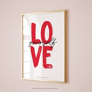 Self Love Print, Self Yourself Wall Art, Motivational Wall Art, Positivity Prints, Feminine Art Print, Girly Art, Self Love Quotes Wall Art