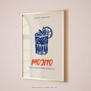 Mojito Poster, Mojito Print, Liquid Therapy, Bar Cart Decor, Bar Cart Print, Bar Cart Art, Signature Drinks, Signature Cocktail, Cocktails
