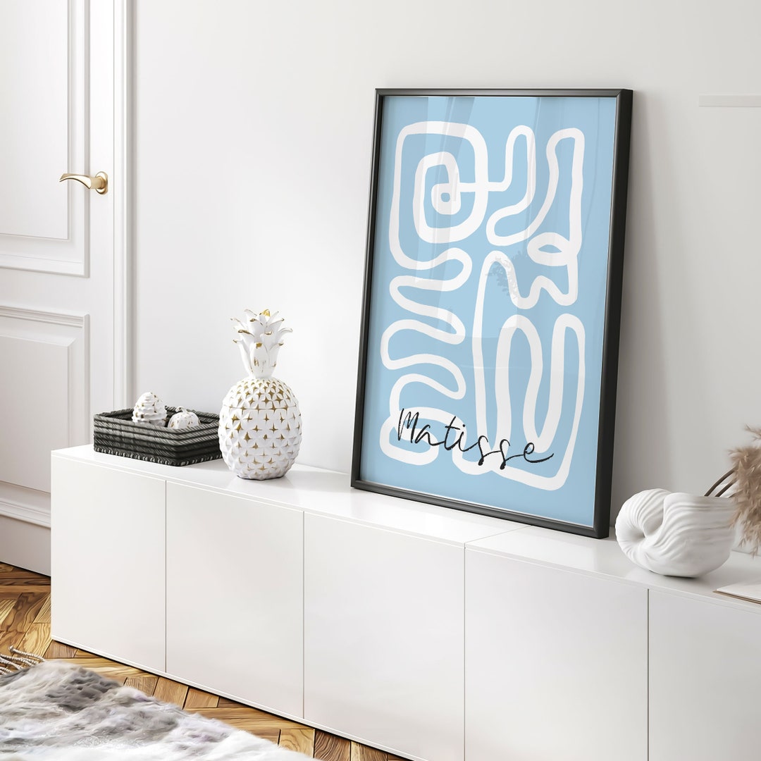 Blaue Matisse Wandkunst – Abstrakter Vogel-Kunstdruck, 40 X 60 Cm, Boho Style Fürs Wohnzimmer