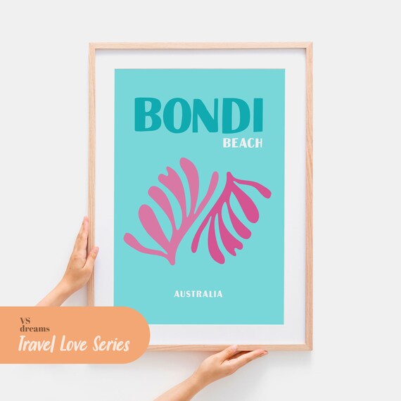 Bondi Beach Australia Print: Retro Travel Poster (Digital Download)