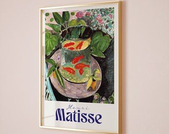 Matisse Gold Fish Poster, Matisse Print, Matisse Wall Art, Matisse Goldfish Print, Matisse Painting, Preppy Wall Art, Apartment Decor